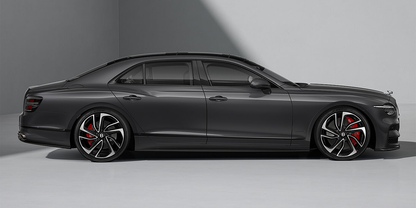 Gohm Sportwagen GmbH | Bentley Singen New Bentley Flying Spur Speed sedan in Magnetic paint profile with 22" Swept spoke Black & Machined wheels