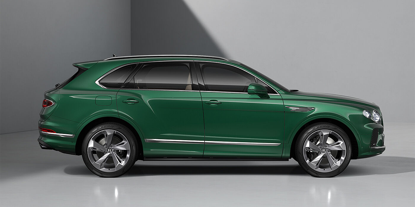 Gohm Sportwagen GmbH | Bentley Singen Bentley Bentayga SUV in Verdant paint and 22" Five Spoke Directional Polished wheels - profile