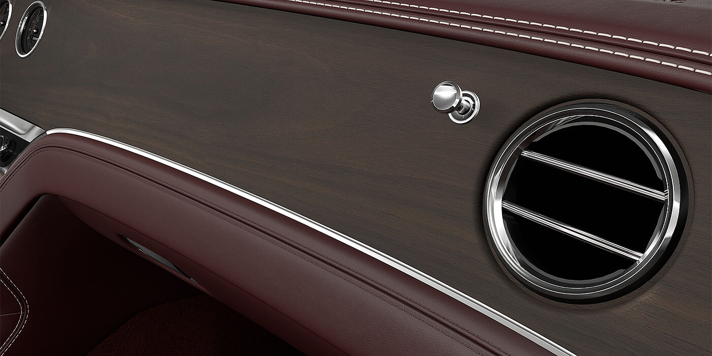 Gohm Sportwagen GmbH | Bentley Singen Bentley Continental GT coupe veneer detail in Open Pore Crown Cut Walnut