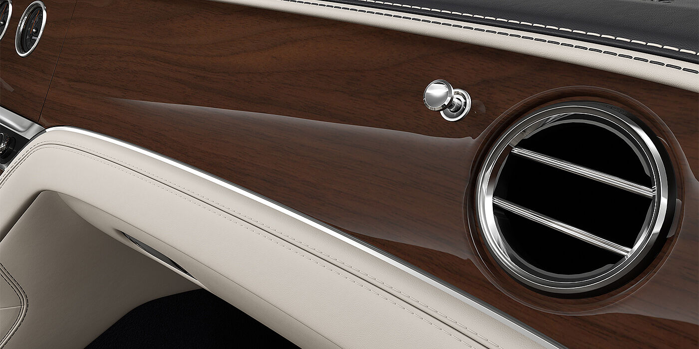 Gohm Sportwagen GmbH | Bentley Singen Bentley Continental GTC convertible veneer detail in Crown Cut Walnut veneer