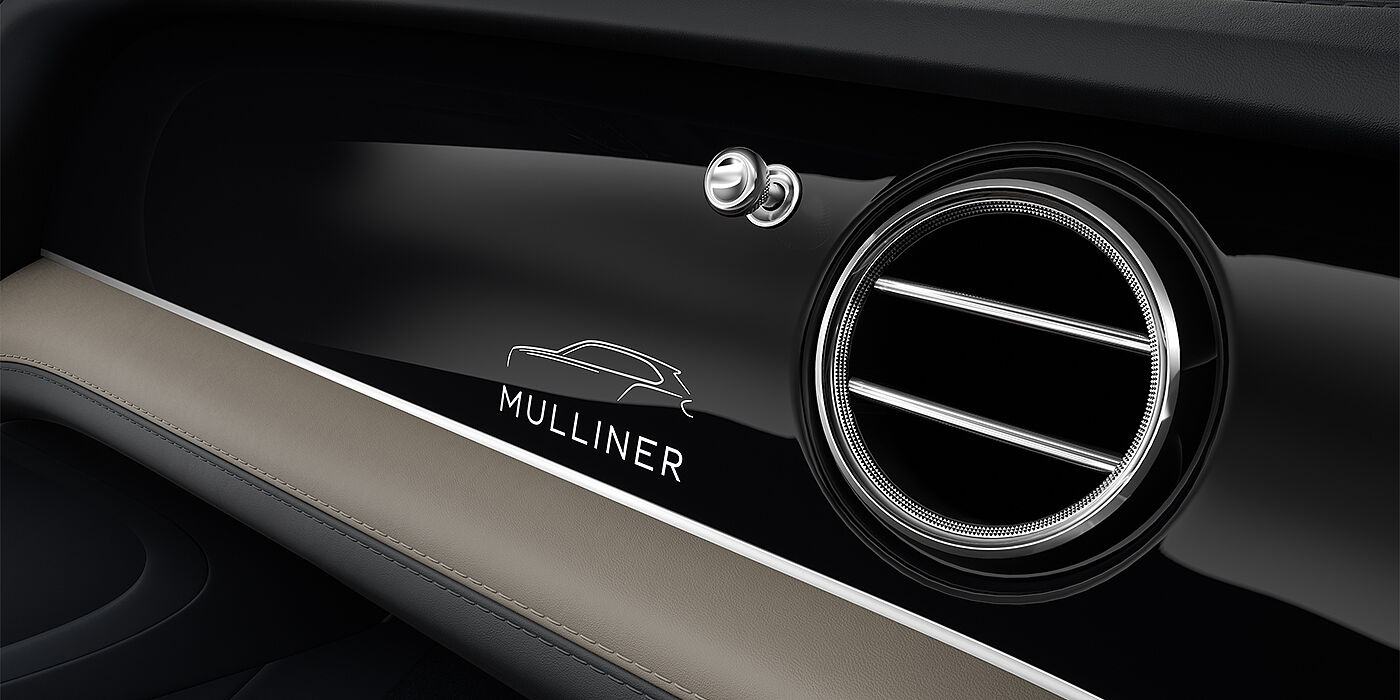 Gohm Sportwagen GmbH | Bentley Singen Bentley Bentayga EWB Mulliner SUV veneer detail in Grand Black with Mulliner fascia badge