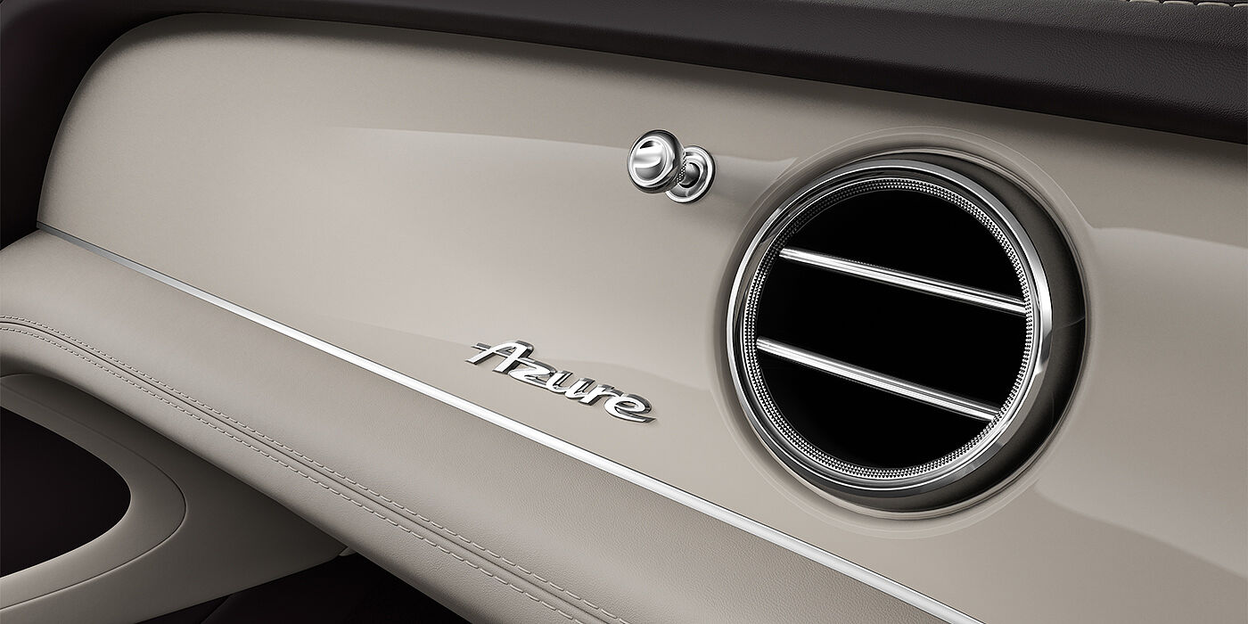 Gohm Sportwagen GmbH | Bentley Singen Bentley Bentayga Azure SUV veneer detail in Piano Linen with Azure chrome fascia badge