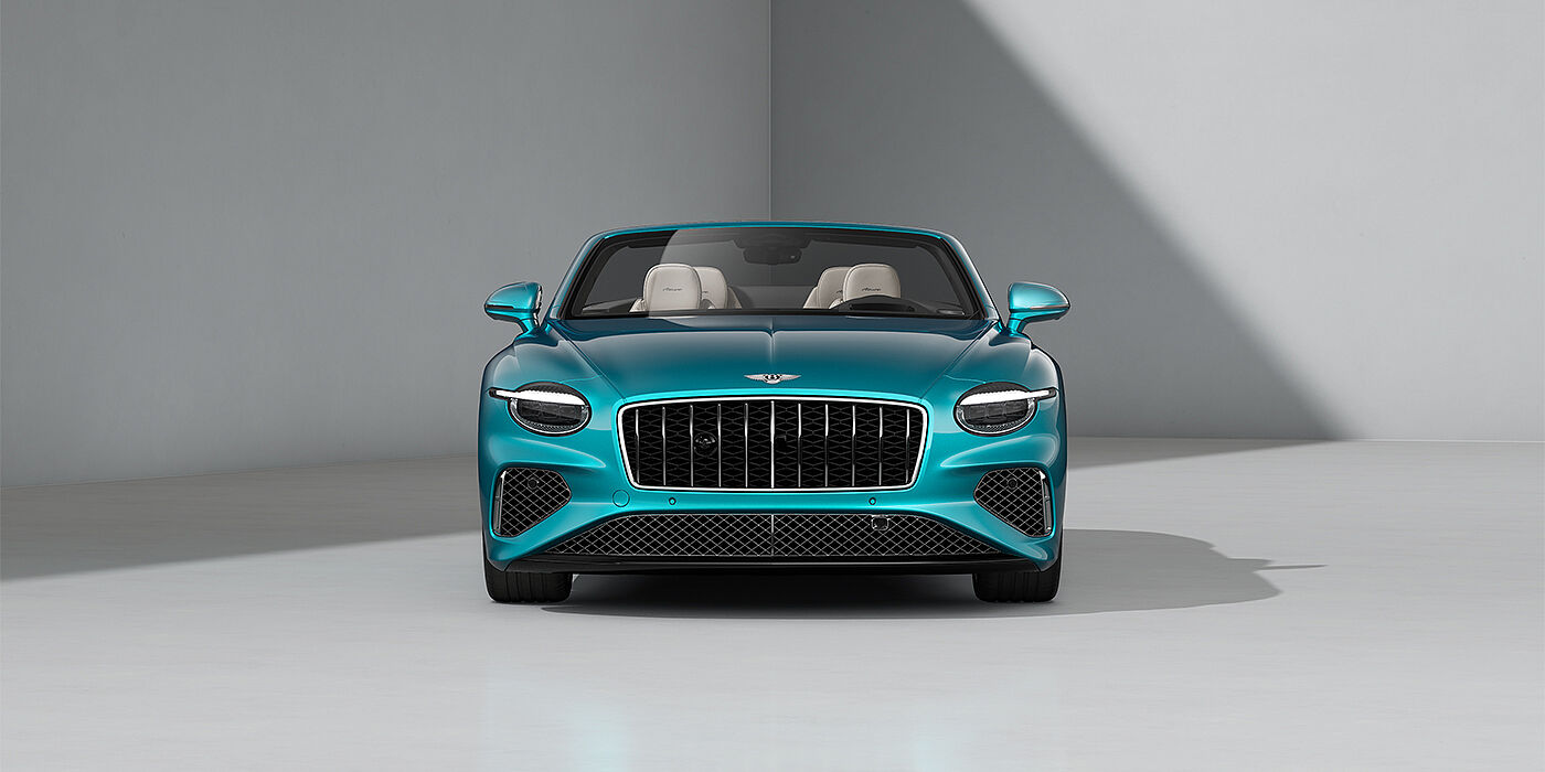 Gohm Sportwagen GmbH | Bentley Singen Bentley Continental GTC Azure convertible in Topaz Blue paint and 22" Azure wheels - full front