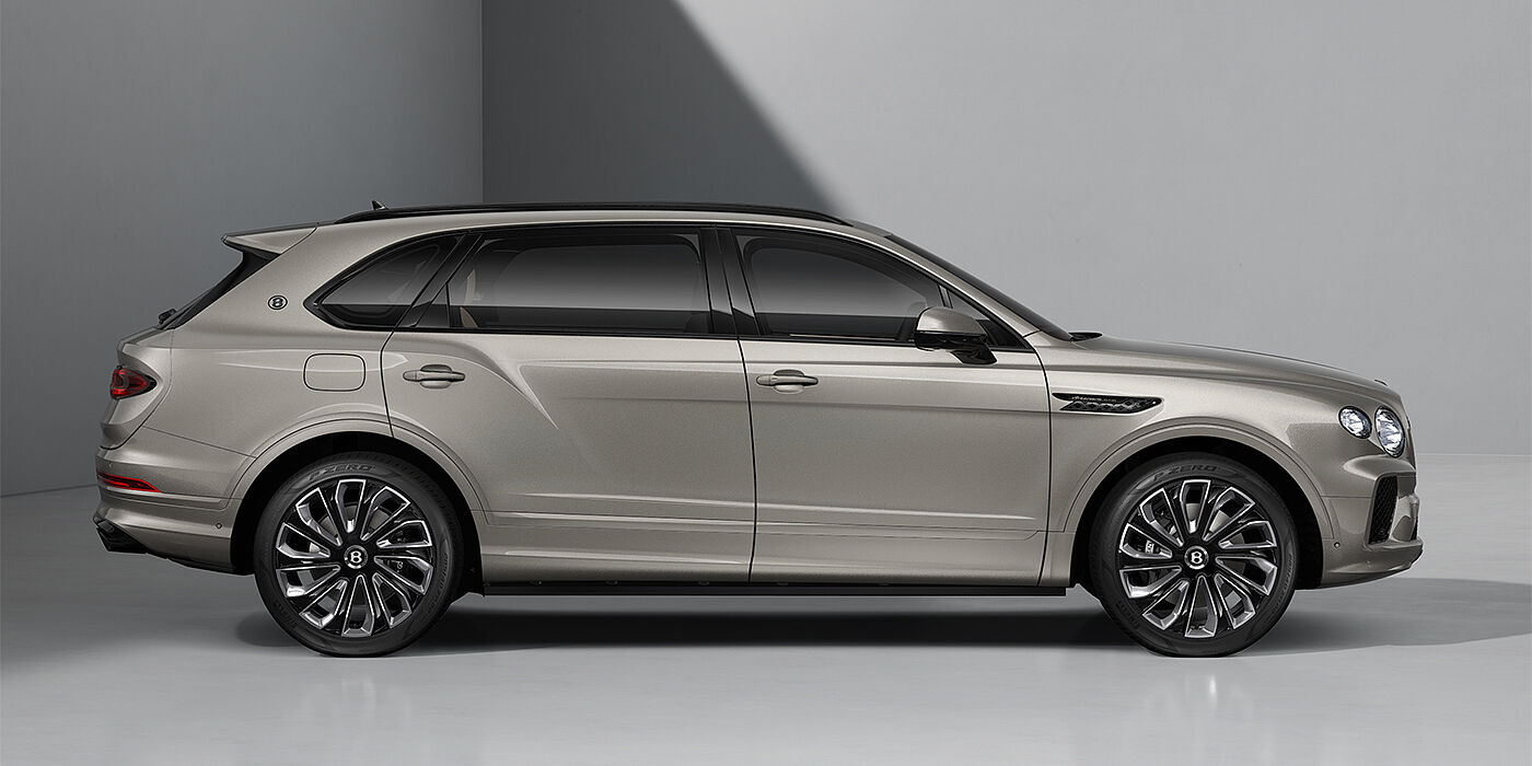 Gohm Sportwagen GmbH | Bentley Singen Bentayga EWB Artenara Edition SUV in Pale Brodgar paint with 22" Mulliner Gloss black wheel profile