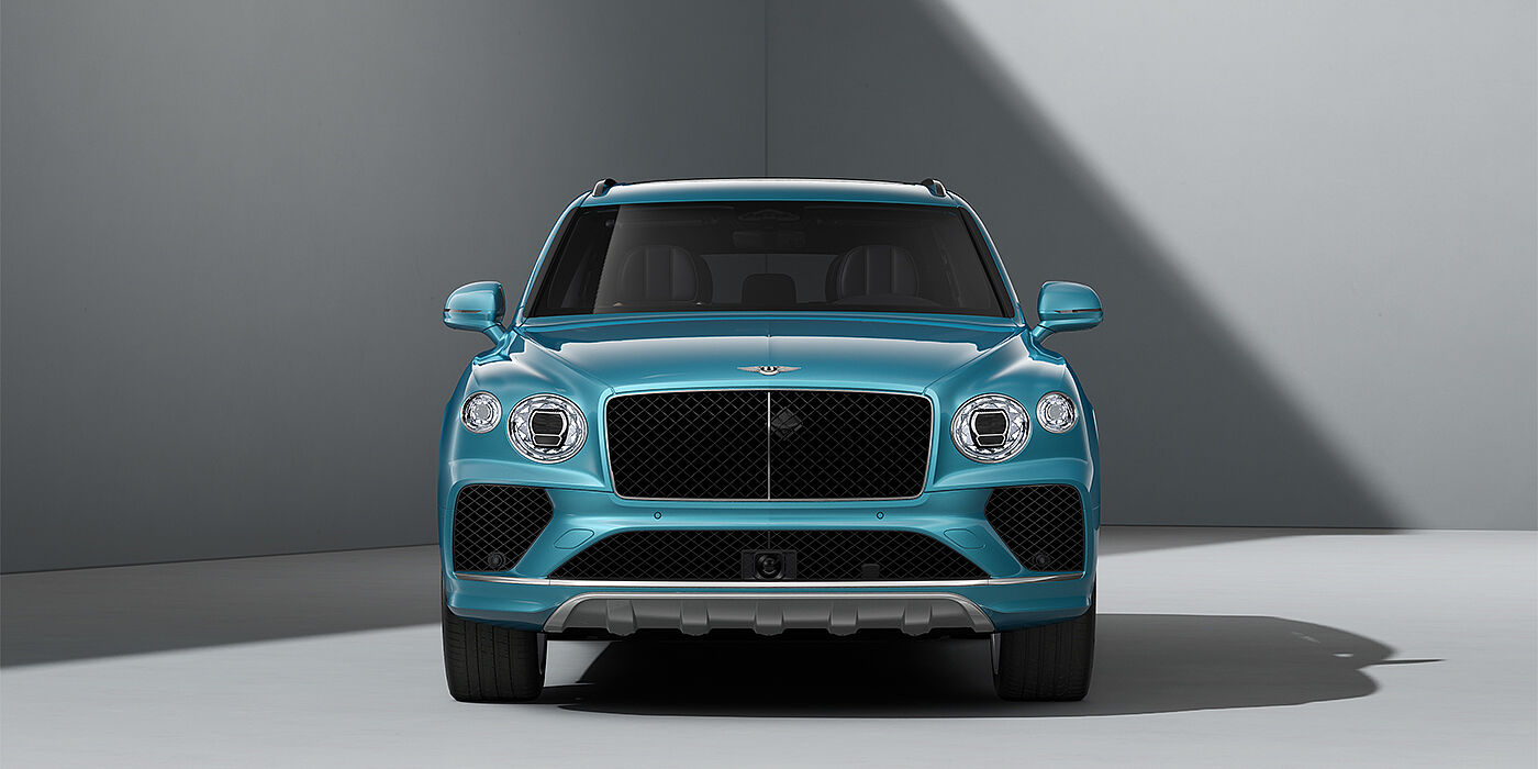 Gohm Sportwagen GmbH | Bentley Singen Bentley Bentayga EWB SUV in Light Windsor Blue paint and 22" Five Spoke Directional Polished wheels - full front