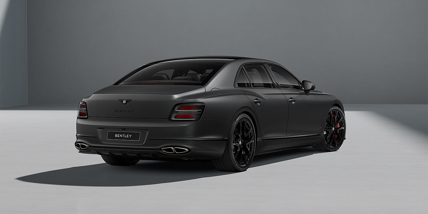 Gohm Sportwagen GmbH | Bentley Singen New Bentley Flying Spur S sedan in Anthracite Satin paint rear 3/4 with 22" Sports wheels
