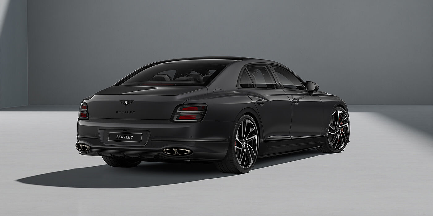 Gohm Sportwagen GmbH | Bentley Singen New Bentley Flying Spur Speed sedan in Magnetic paint rear 3/4 with 22" Swept spoke Black & Machined wheels
