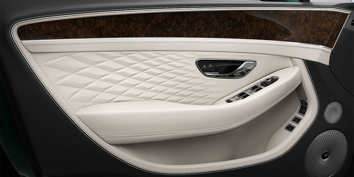 Gohm Sportwagen GmbH | Bentley Singen Bentley Continental GT Azure door detail in Linen and Cumbrian Green hides