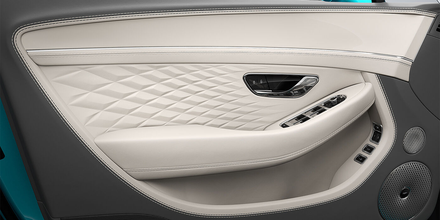 Gohm Sportwagen GmbH | Bentley Singen Bentley Continental GTC Azure convertible door detail in Linen and Gravity Grey hides