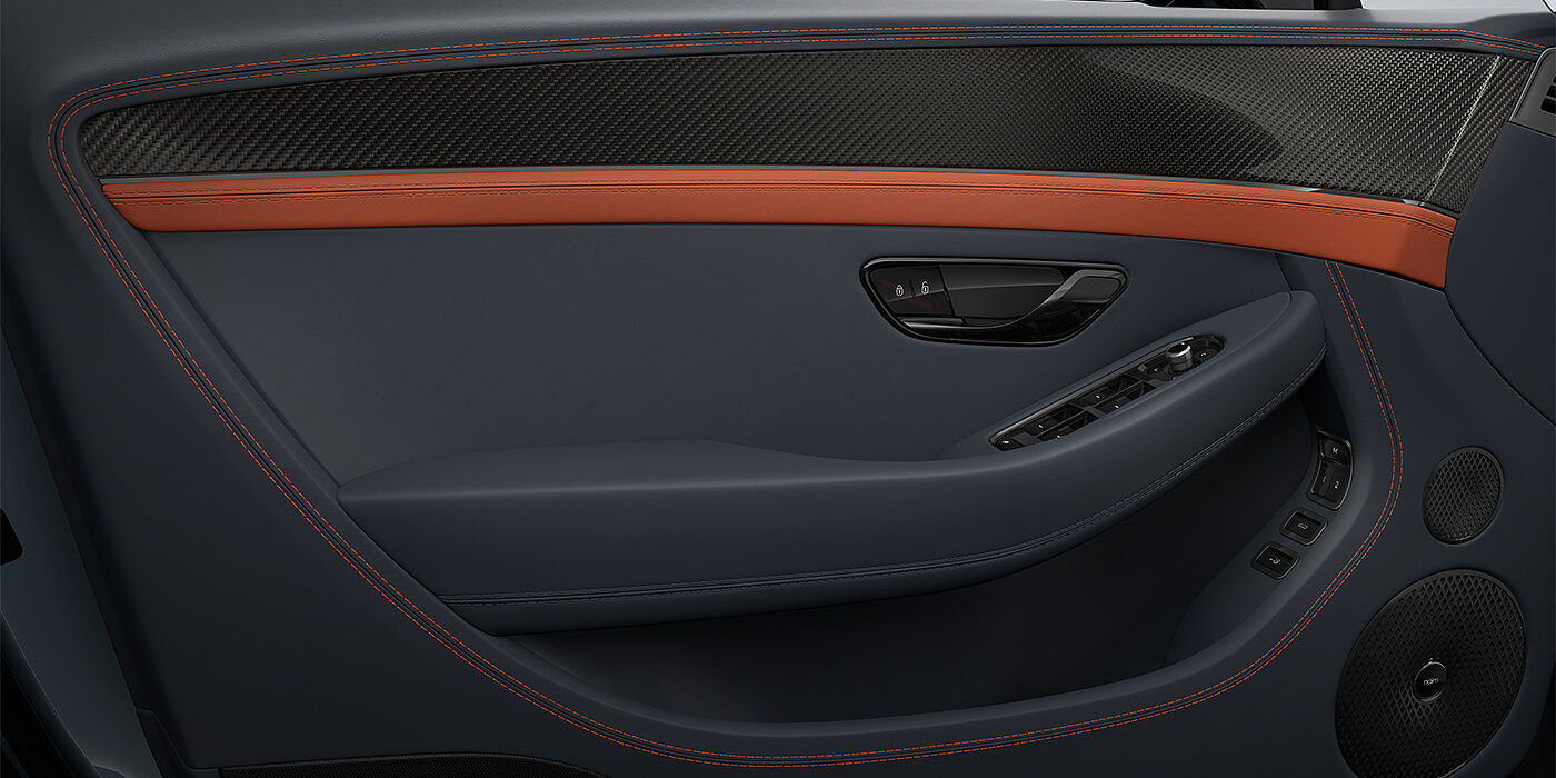 Gohm Sportwagen GmbH | Bentley Singen Bentley Continental GTC S convertible door interior in Newmarket Tan and Beluga black hides