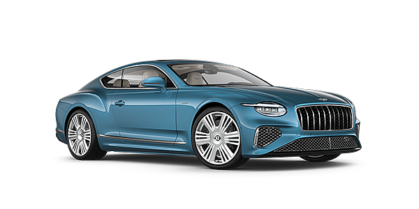 Gohm Sportwagen GmbH | Bentley Singen New Bentley Continental GT Azure coupe front three quarter in Light Windsor Blue paint