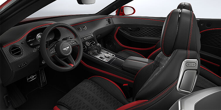 Gohm Sportwagen GmbH | Bentley Singen Bentley Continental GTC Speed convertible front interior in Hotspur red and Beluga black hides