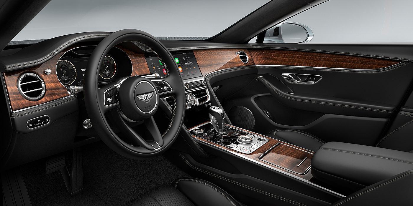 Gohm Sportwagen GmbH | Bentley Singen Bentley Flying Spur sedan front interior in Beluga black hide