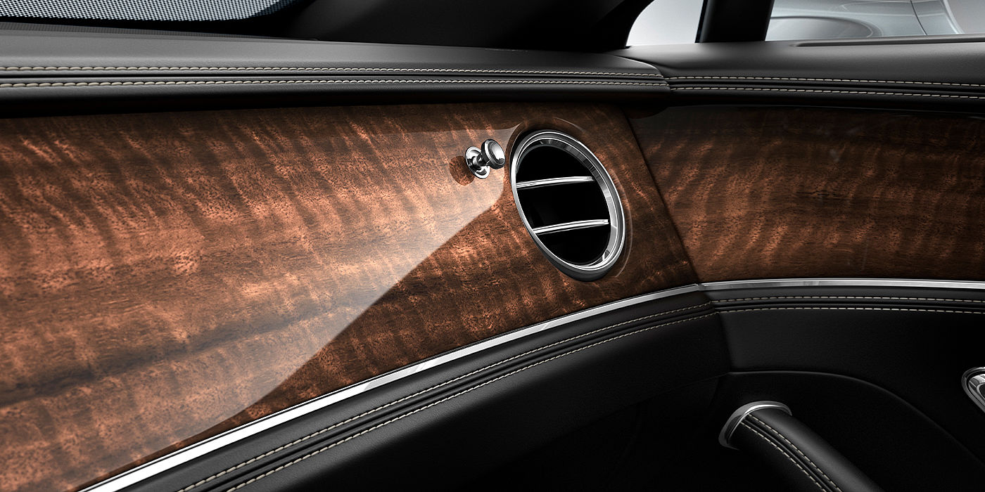 Gohm Sportwagen GmbH | Bentley Singen Bentley Flying Spur sedan Dark Fiddleback Eucalyptus veneer close up