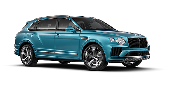 Gohm Sportwagen GmbH | Bentley Singen Bentley Bentayga EWB SUV in Light Windsor Blue paint and 22" Five Spoke Directional Polished wheels – front 3/4