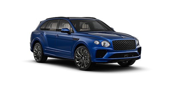 Gohm Sportwagen GmbH | Bentley Singen  Bentayga Artenara Edition SUV in Sequin Blue paint with 22" Mulliner Gloss black wheel front 3/4