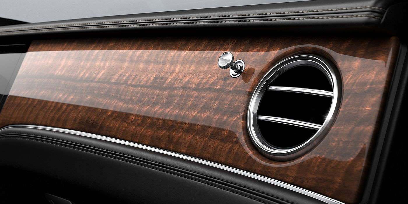 Gohm Sportwagen GmbH | Bentley Singen Bentley Continental GT Speed coupe Dark Fiddleback Eucalyptus veneer close up