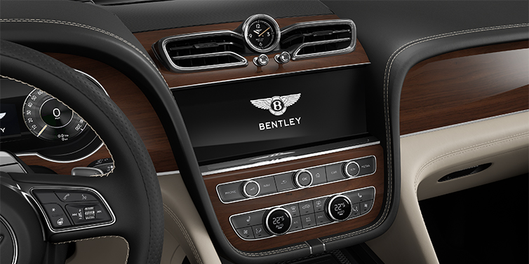 Gohm Sportwagen GmbH | Bentley Singen Bentley Bentayga SUV centre console detail showing Bentley Wings